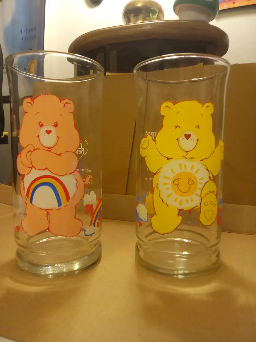 Care Bear Promotional Drinking glasses.