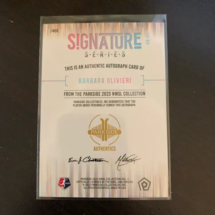 Barbara Olivieri 2023 Parkside NWSL Autograph