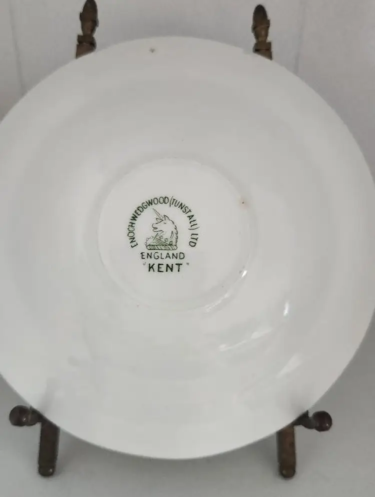 Enoch Wedgwood Tunstall England "kent" saucers (4) Green