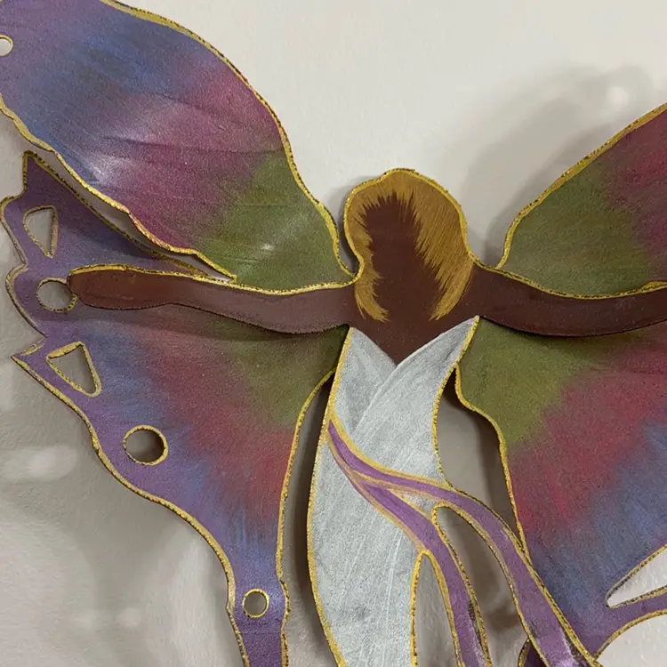 Hand Painted Fairy Copper Wall Hanging