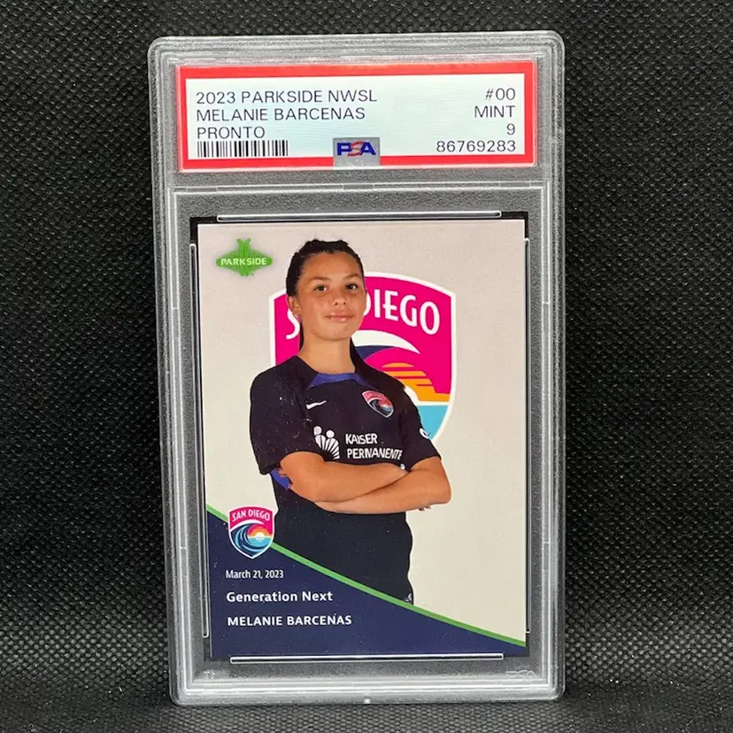 Melanie Barcenas 2023 NWSL Parkside Pronto Subscriber Exclusive /274 PSA 9 San Diego Wave Soccer Card