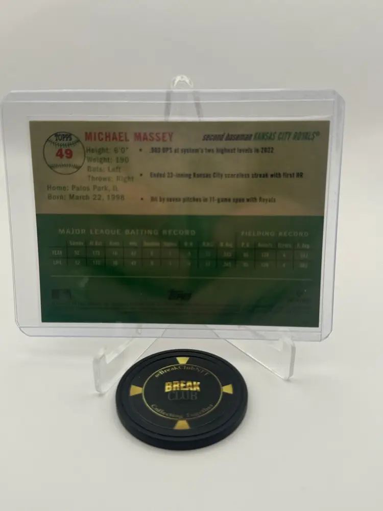 Michael Massey 100/100 Bookend Fuchsia Lava 2023 Topps Platinum Anniversary- Kansas City Royals