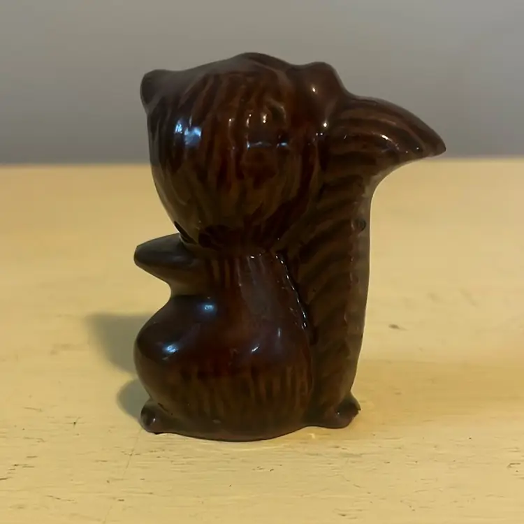 Vintage Red ware Glazed Squirrel