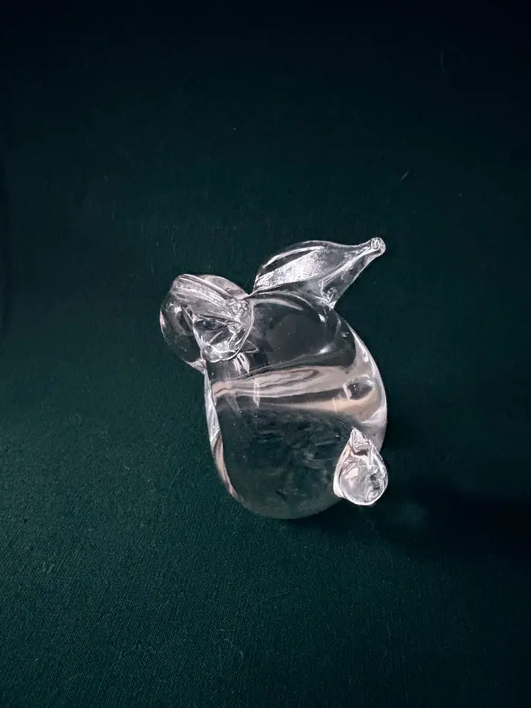 Vintage Glass Rabbit Paperweight