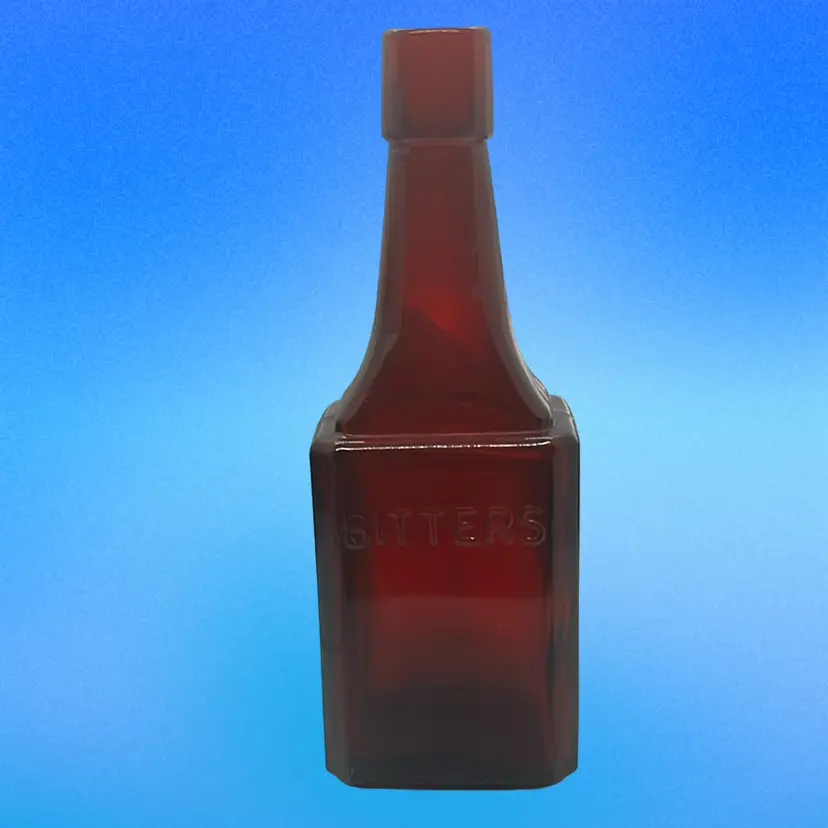 08. Wheaton 6" Red Rectangle Bitters bottle