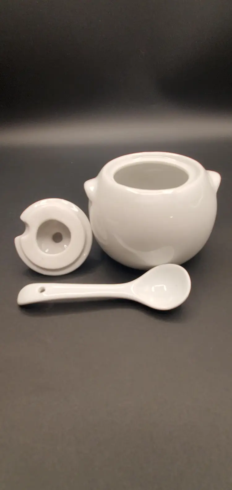 Bia Cardon Blue Mini Sugar Bowl With Spoon And Lid Ceramic. 3"