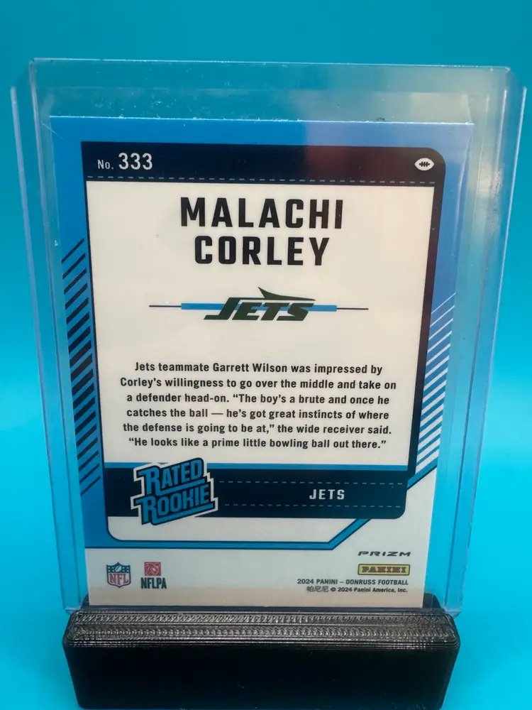 Malachi Corley Optic Rated Rookie Red Pandora RC New York Jets