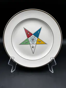 Mason Order Eastern Star 1st Edition
10" Plate 23K Gold Nashville USA VTG Rare