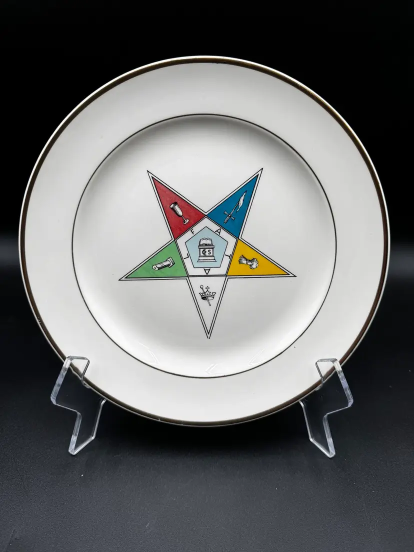 Mason Order Eastern Star 1st Edition
10" Plate 23K Gold Nashville USA VTG Rare