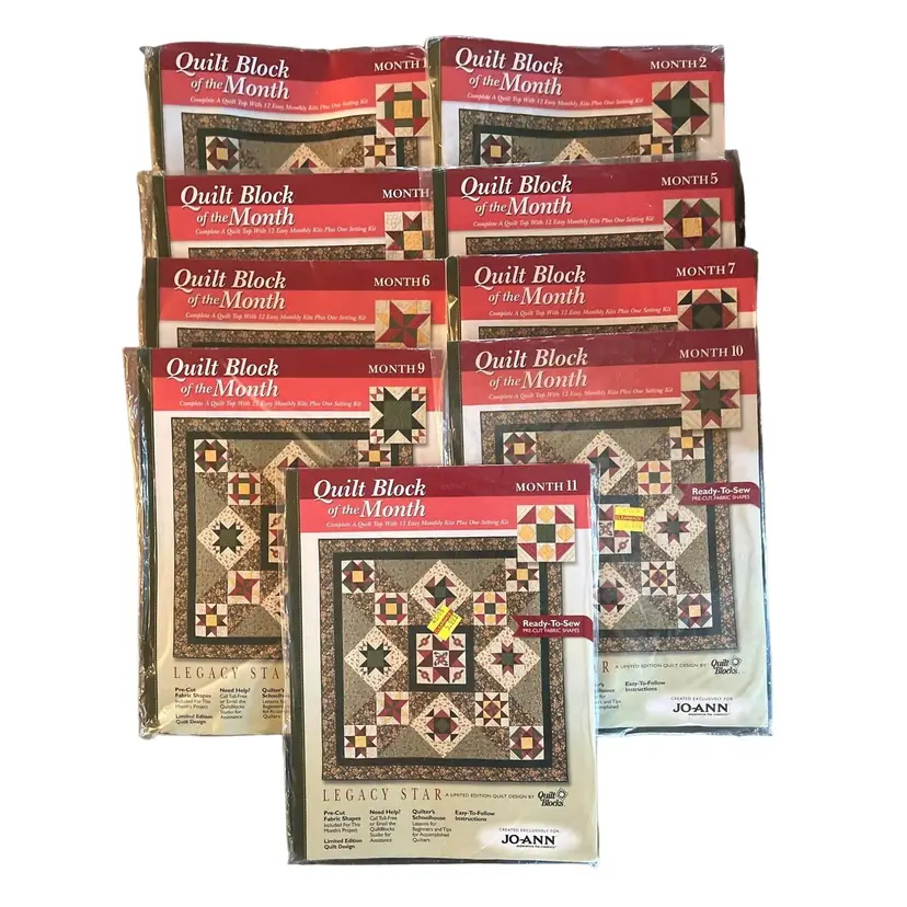 JoAnn Quilt Block of the Month Legacy Star Missing 3-8-12 Lot of 9