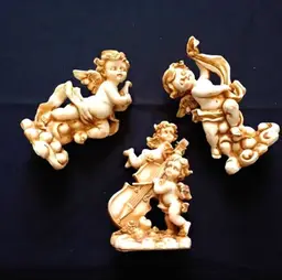 Cherub Verizon figurines violin vintage 5 in lot of three k's collection angels