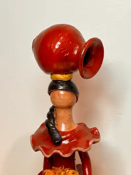 Vtg Faceless Clay Doll Figure Handmade Folk Art Lady Figurine Central America