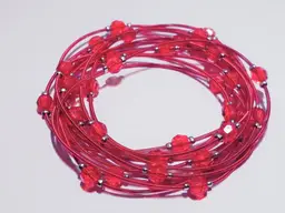 Bee Charming Sugar NY Red Piano Wire Bracelets With Red Crystals