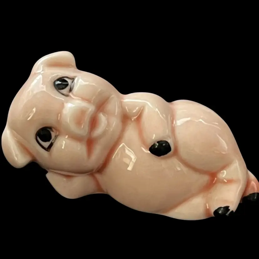 Vintage 1970s Anthropomorphic Bone China Piglet Figurine