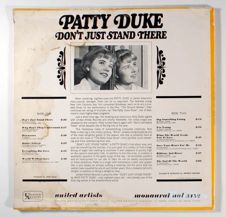 Patty Duke - Don't Just Stand There (1965) Vinyl LP • Say Something Funny