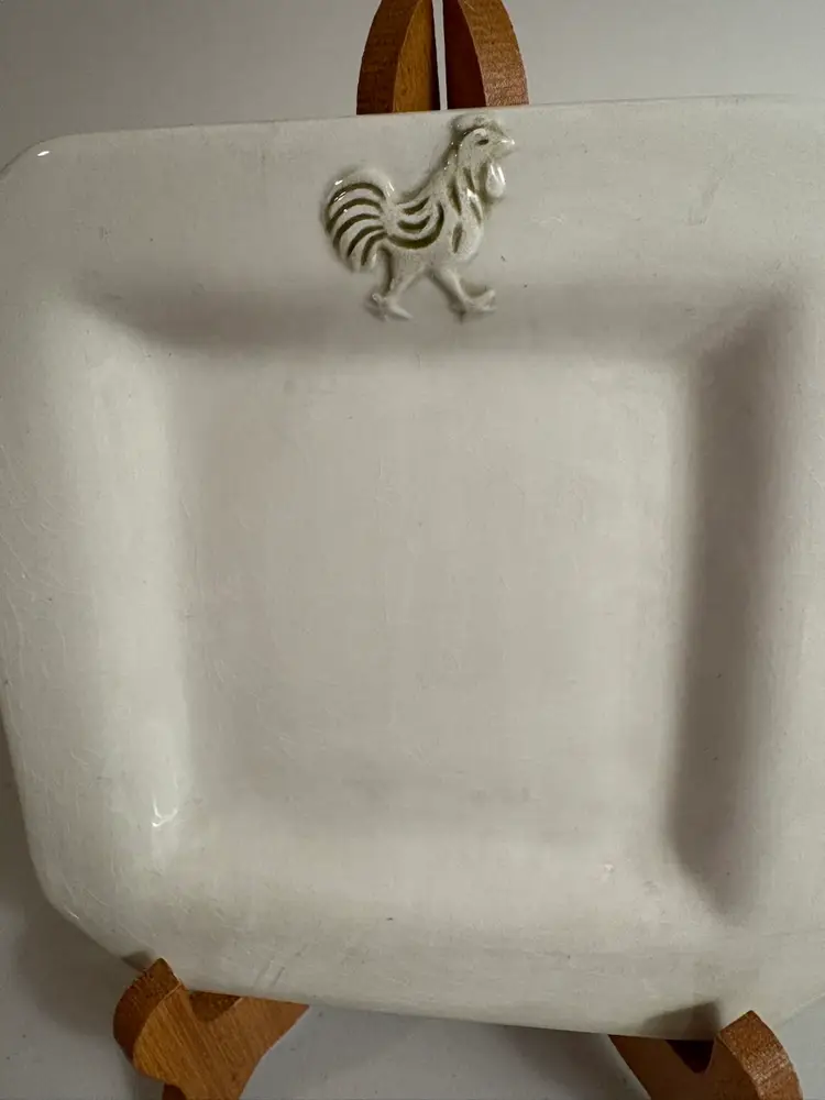 Set of 3 Rare Vintage Godinger Provence Rooster 8.25" Square Salad Dessert Plate