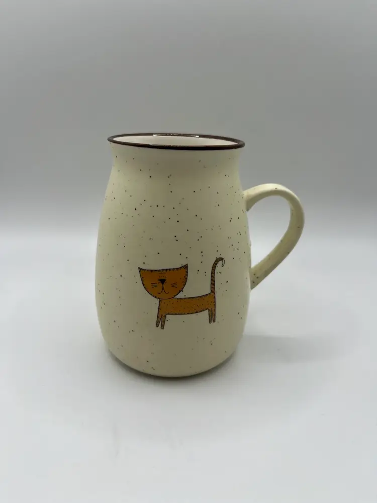 Creative Cat Ceramic Mug Speckled Orange Kitty Kitten