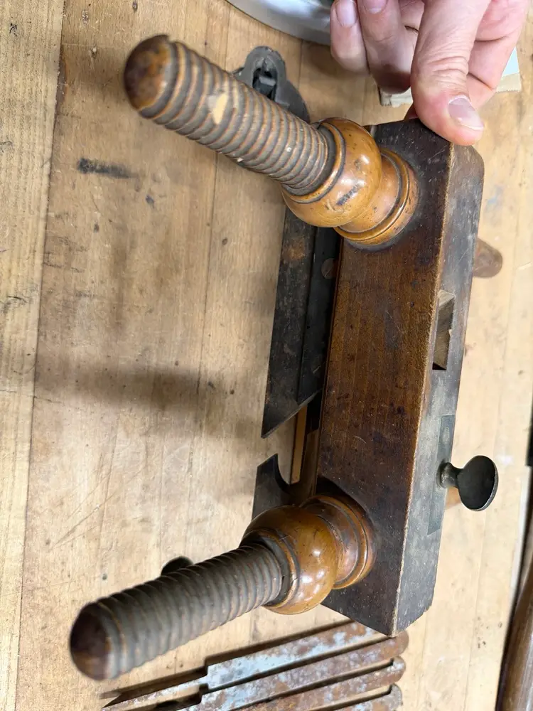 Screw Arm Plough Plane (Project) with Sorby Irons