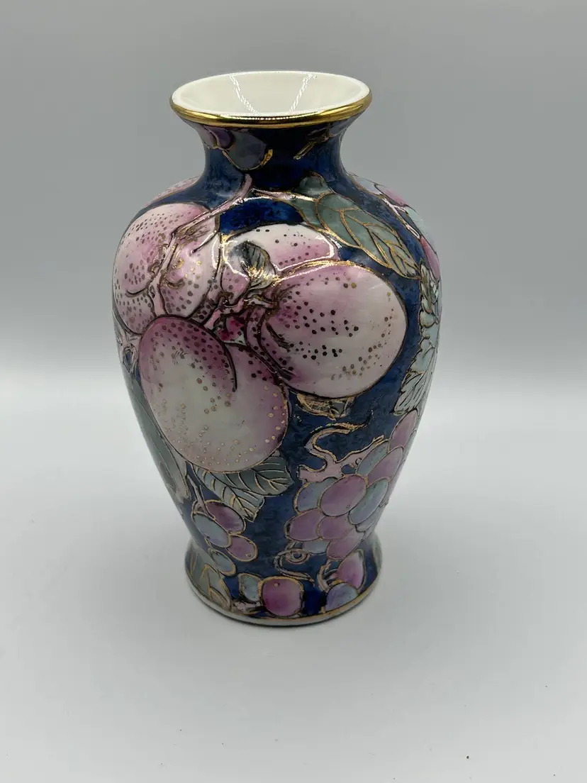 Vintage Chinese Porcelain Plum Vase By Toyo