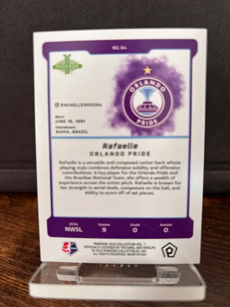 Rafaelle, Orlando Pride, 2025 Parkside NWSL Collection - Project Purple, /5, Soccer Card