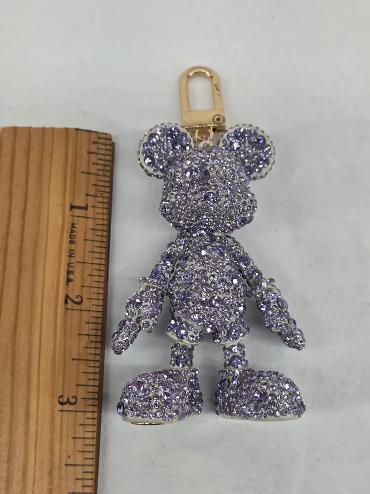Baublebar X Disney Mickey Mouse Bag Charm Purple Lavander Crystal Rhinestone