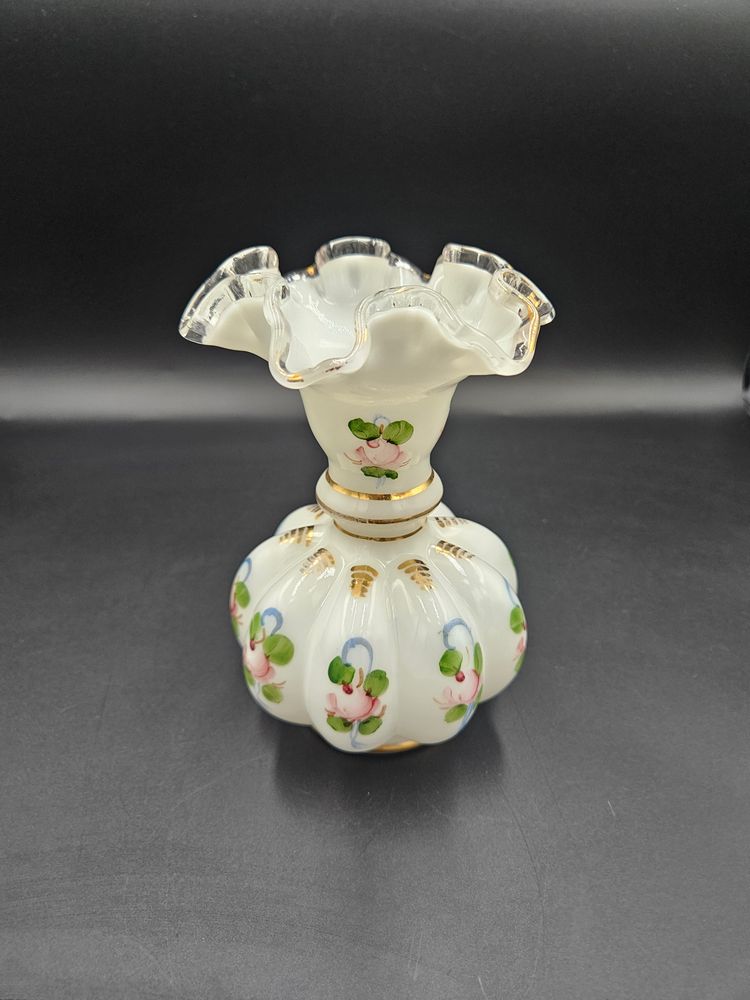 Fenton Silver Crest Charleston Melon Vase
