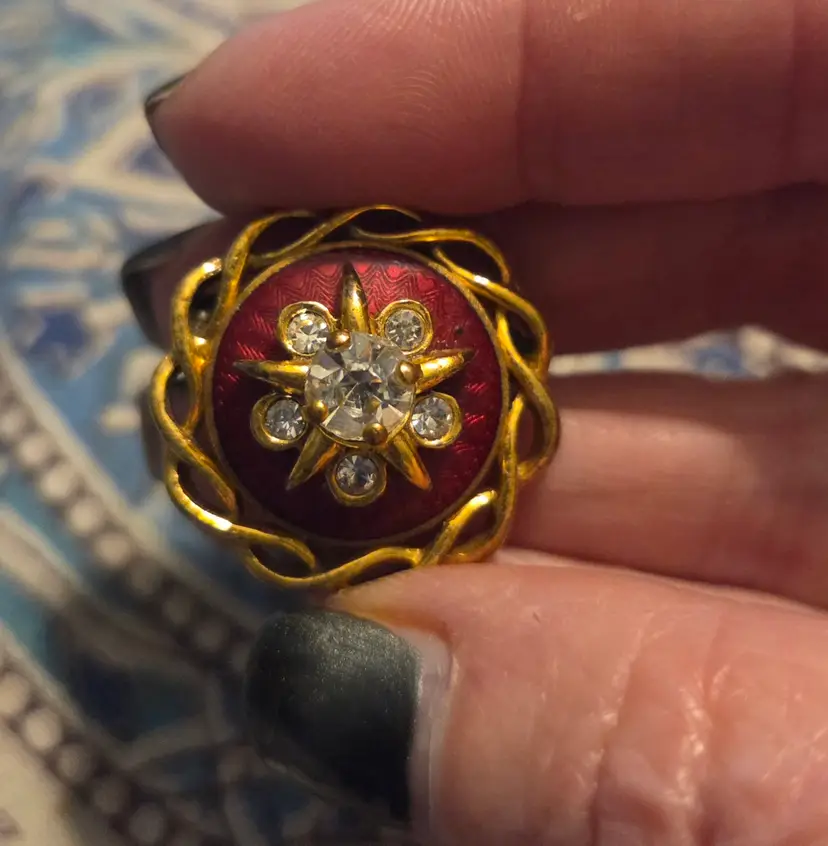 Vintage Barclay Red Enamel Brooch