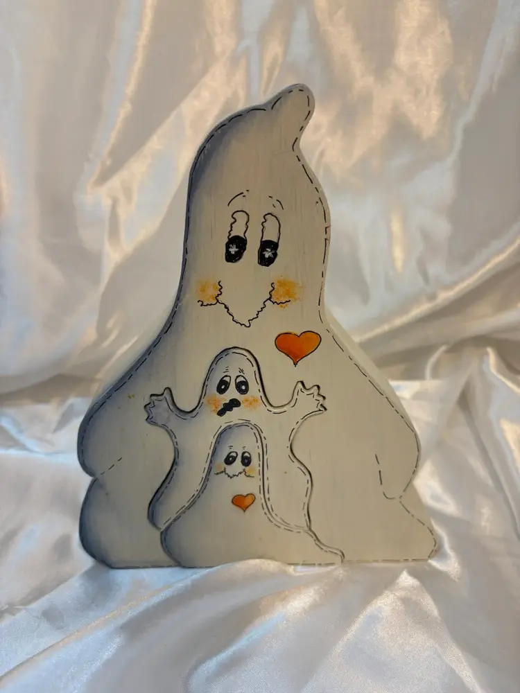 Vintage Hand painted Halloween Ghost Signed