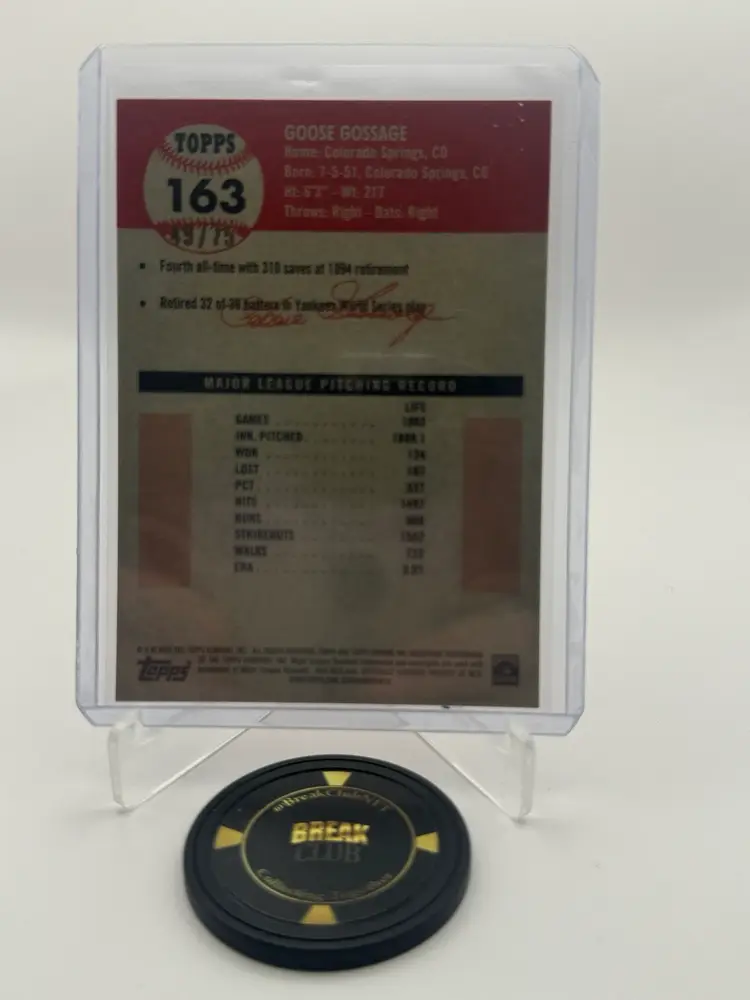 Goose Gossage 49/75 Rose Gold Toile 2022 Platinum Anniversary - New York Yankees