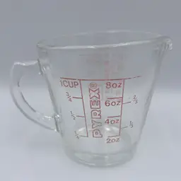 Vintage PYREX 508 Measuring Cup Glass D Handle 8 oz 1970s MCM Made in USA 1 Cup