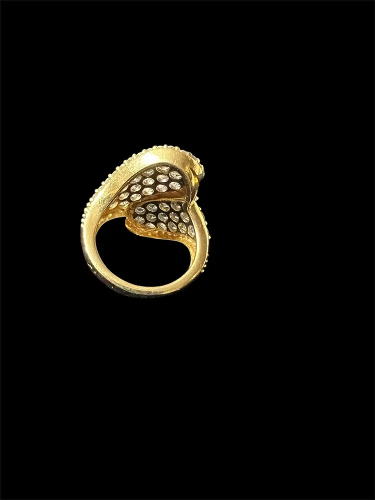 005 Gold Over Sterling White Topaz And CZ Ring