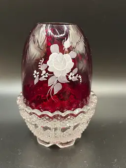 Glowy Fenton With Sticker And Signed Fairy Lamp