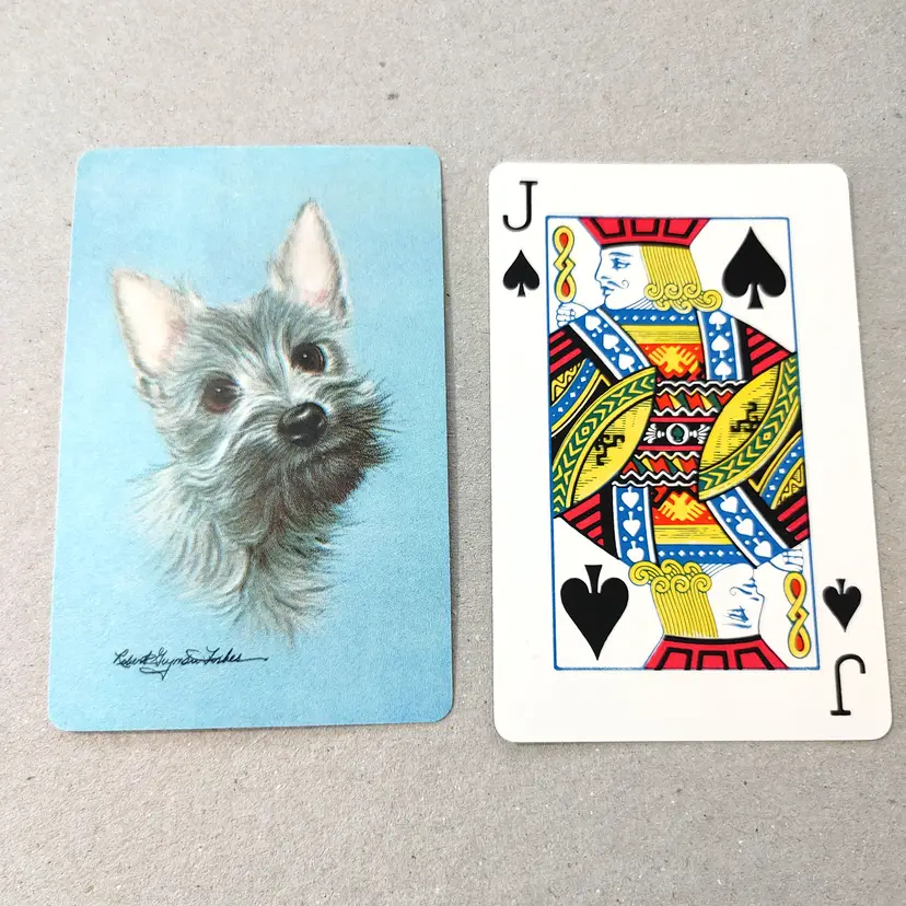1 Single Swap Card - Playing Card. Schnauzer Dog. Dimension 2.5 x 3.5. Read description.