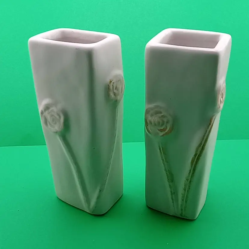 Pair of ceramic bud vases