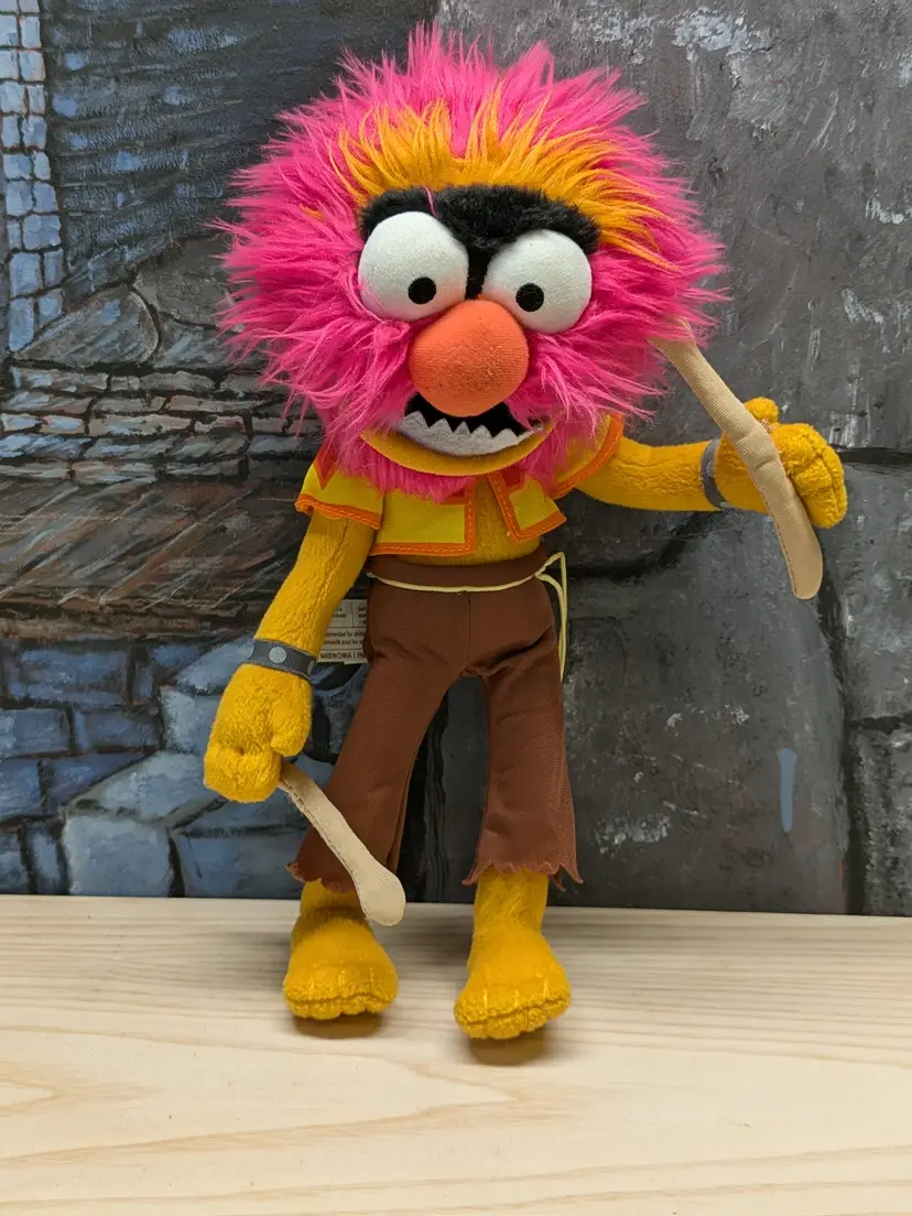 Disney Store Muppets Most Wanted Animal Drummer 13" Plush Stuffed Toy Drum Stick