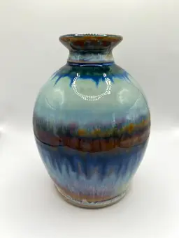 Signed Studio Pottery Vase 4” x 5”