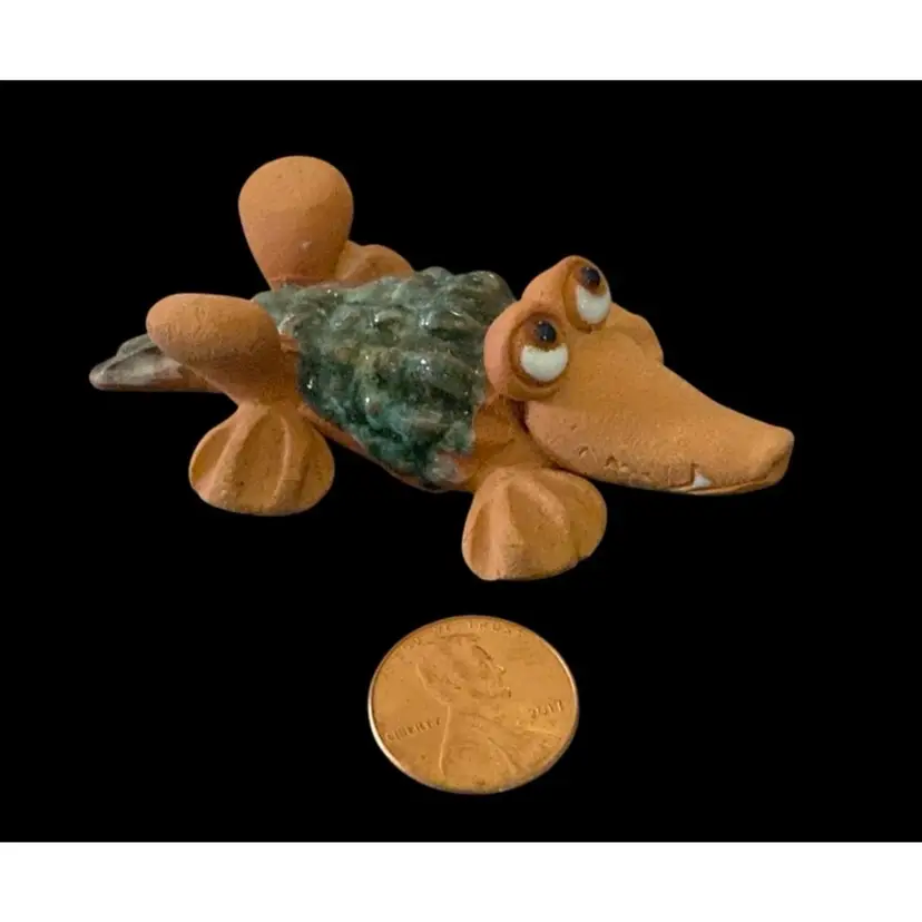 #13- Vintage 1960-70s Barro Mud Clay Terracotta Animal Sculpture Figurine Made In Costa Rica Hand Made As Pictured