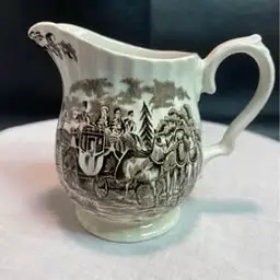 Vintage English Royal Mail Staffordshire Ironstone Transferware Creamer