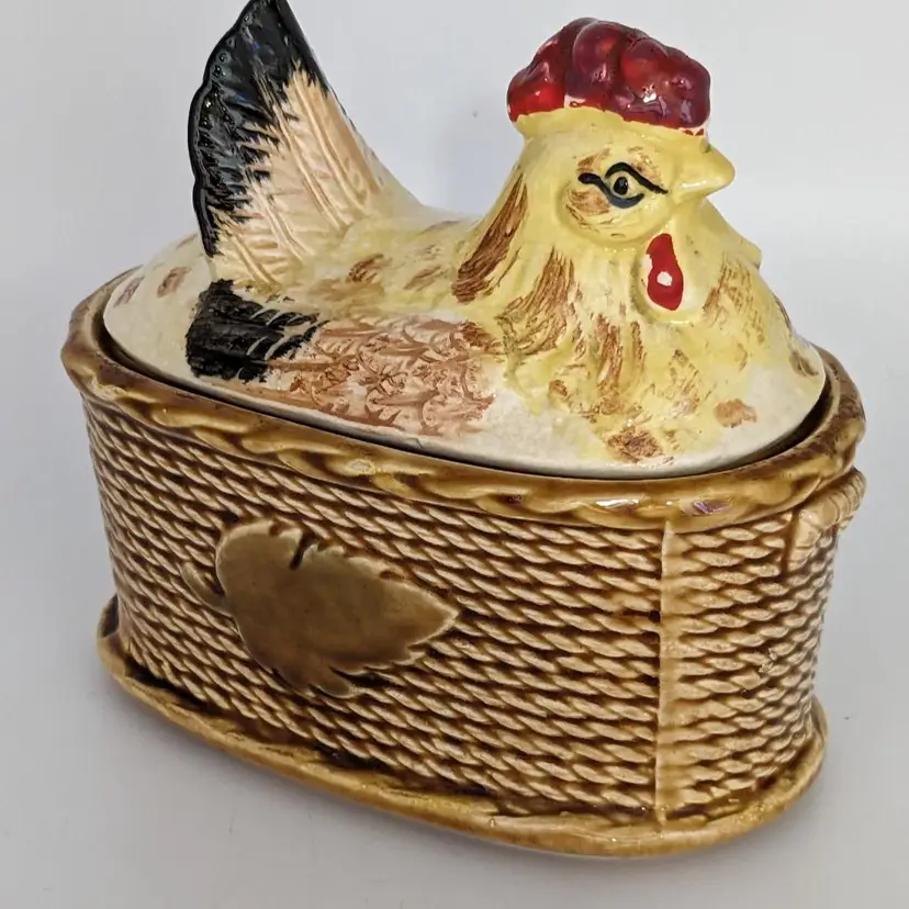 Vintage Rossini Hen on Nest Ceramic Gravy Boat Tureen Japan