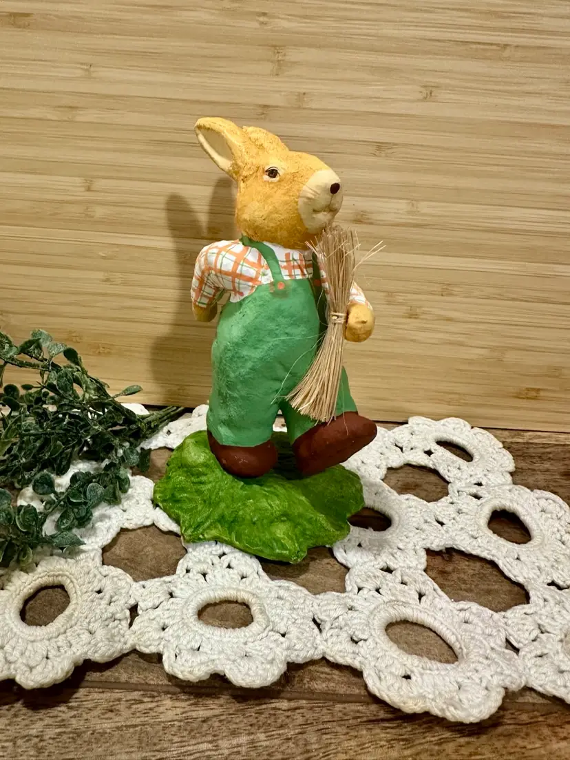 Paper Mache Bunny Carrying hay