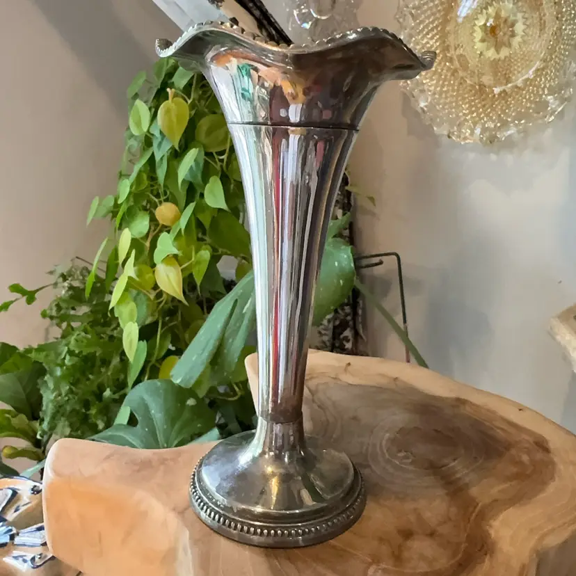 Vintage Silver Plated 6”Trumpet Bud Vase