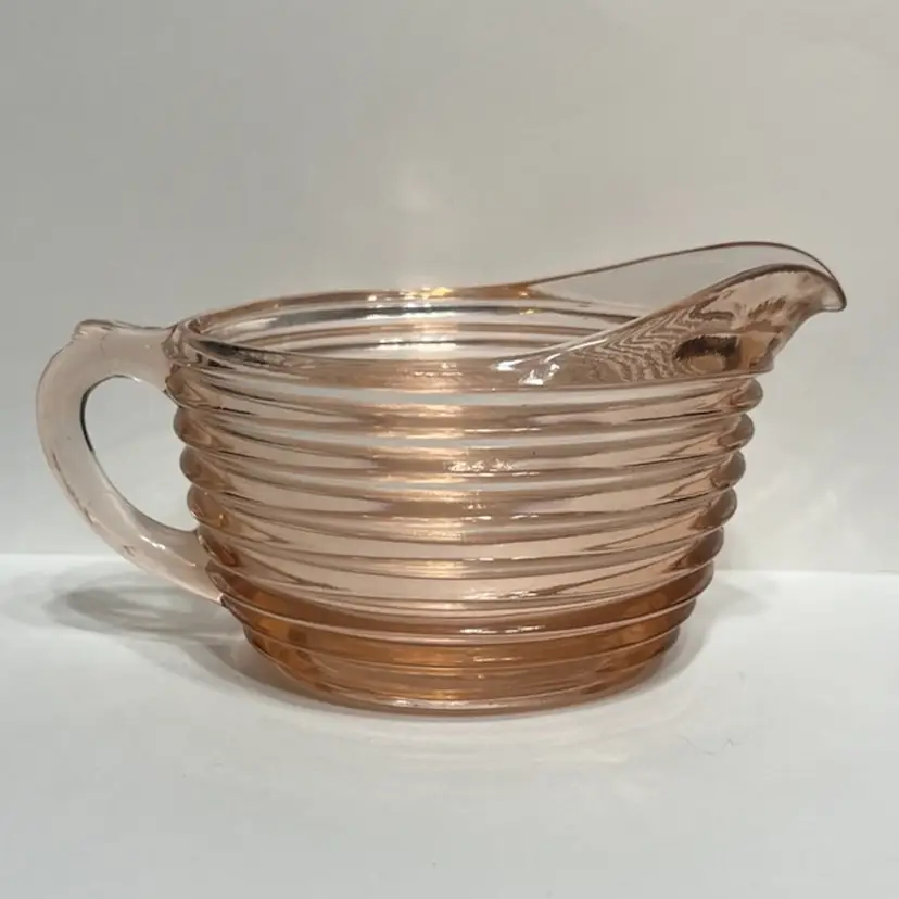 MARKDOWN! Anchor Hocking Manhattan Pink Creamer ~5x3x3