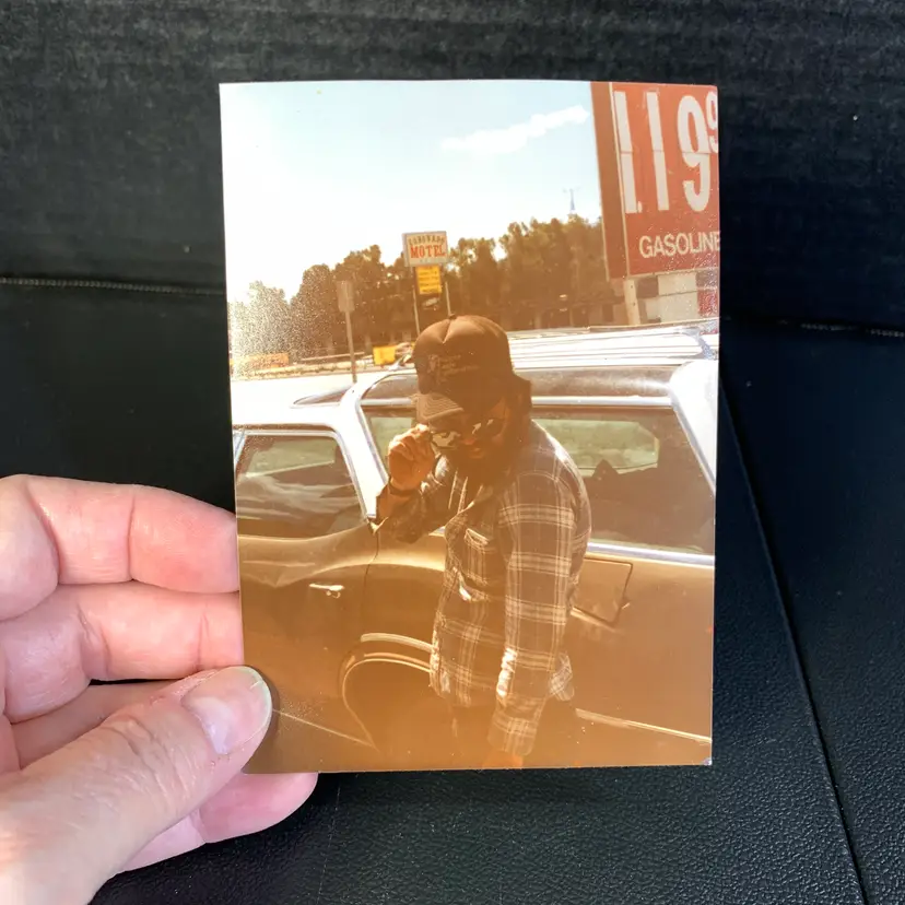Cool Guy at a Gas Station Photo