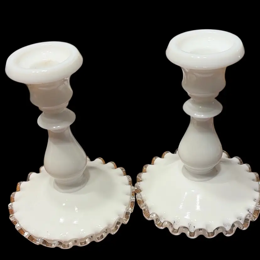 Fenton Silver crest  Candlestick Holders