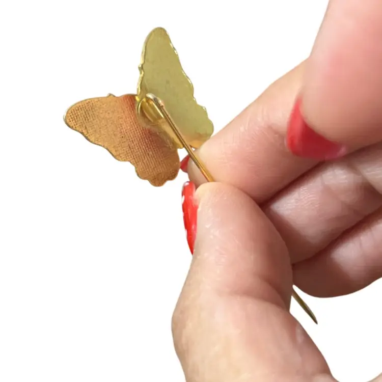 Larger than Normal Cloisonné Butterfly Stick Hat Pin