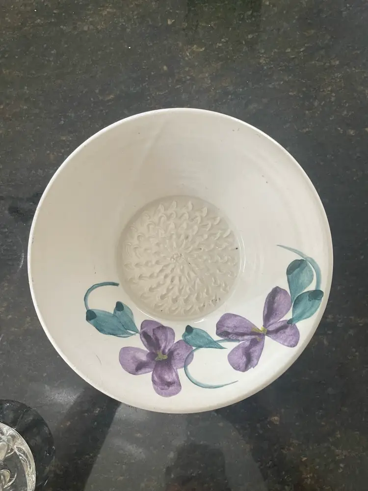 Contemporary Pottery USA Garlic Grater Olive Oil 7” Plate Hand Painted