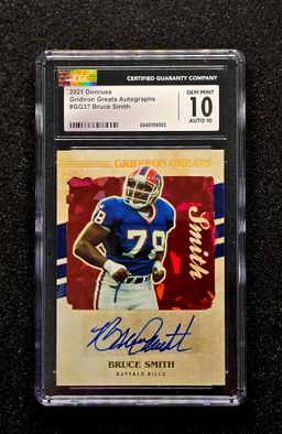 2021 Panini Donruss #GG37 Gridiron Greats Bruce Smith Autograph CGC 10 Auto 10