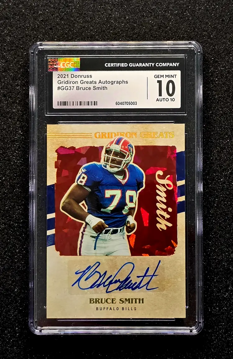 2021 Panini Donruss #GG37 Gridiron Greats Bruce Smith Autograph CGC 10 Auto 10