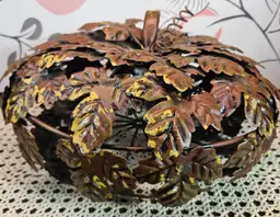Short Metal Leaf Wire Pumpkin Tabletop Thanksgiving Fall Tabletop Decor