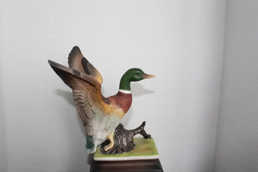 Vintage FHP Ceramic Mallard Duck Figurine 8 1/4" Tall 6" Across by 6.5" Wide